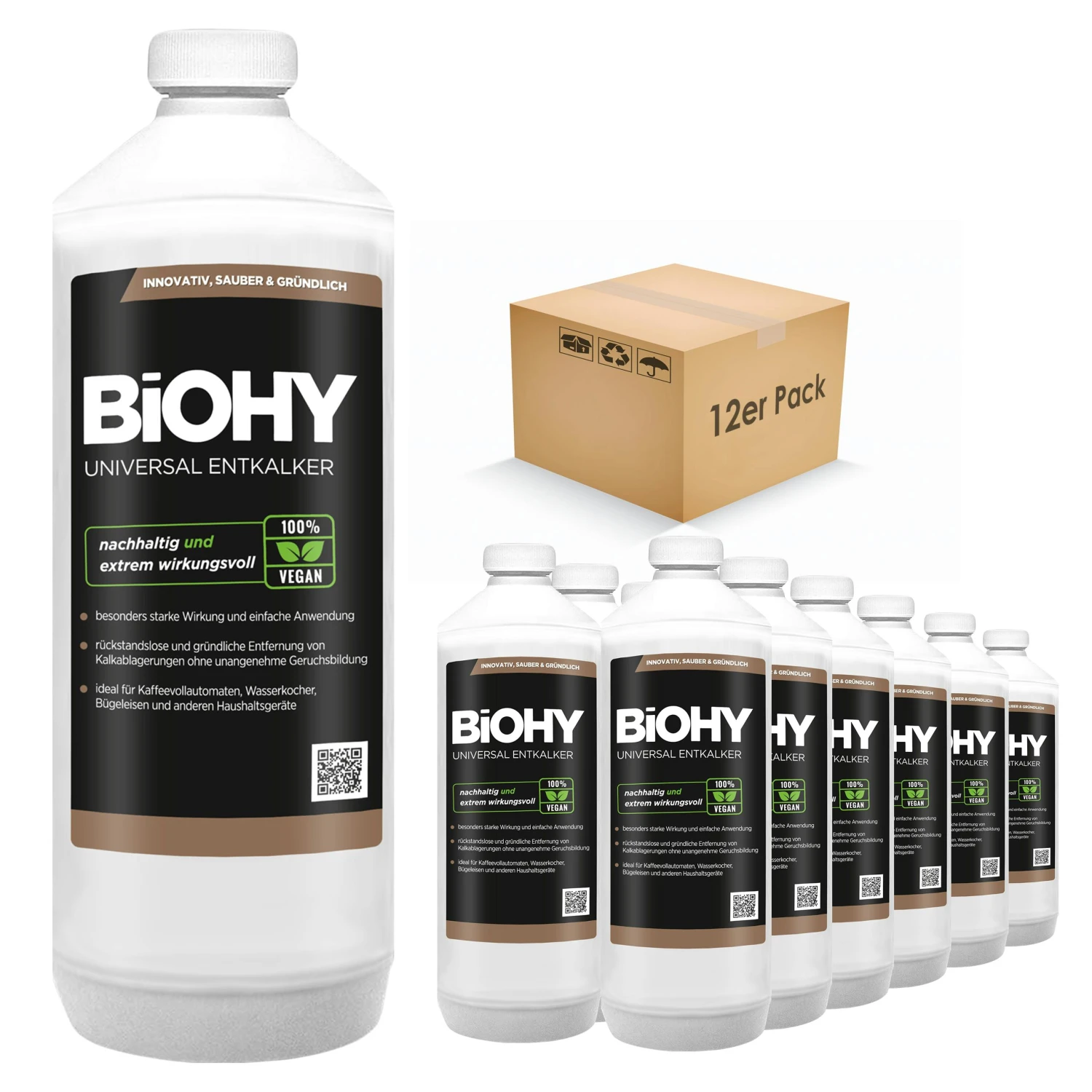 BiOHY Universal Entkalker (12x1l Flasche) | Konzentrat Für 20 Entkalkungsvorgänge Pro Flasche | Kompatibel Mit Allen Kaffeevollautomaten 3 BiOHY Universal Entkalker (12x1l Flasche) | Konzentrat Für 20 Entkalkungsvorgänge Pro Flasche | Kompatibel Mit Allen Kaffeevollautomaten