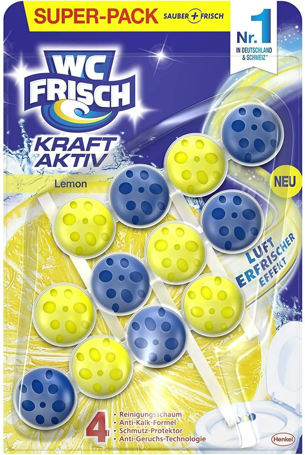WC-Frisch Kraft Aktiv Duftspüler Lemon 9x150g WC-Reiniger Toilettenreiniger 8 WC-Frisch Kraft Aktiv Duftspüler Lemon 9x150g WC-Reiniger Toilettenreiniger – Bild 6