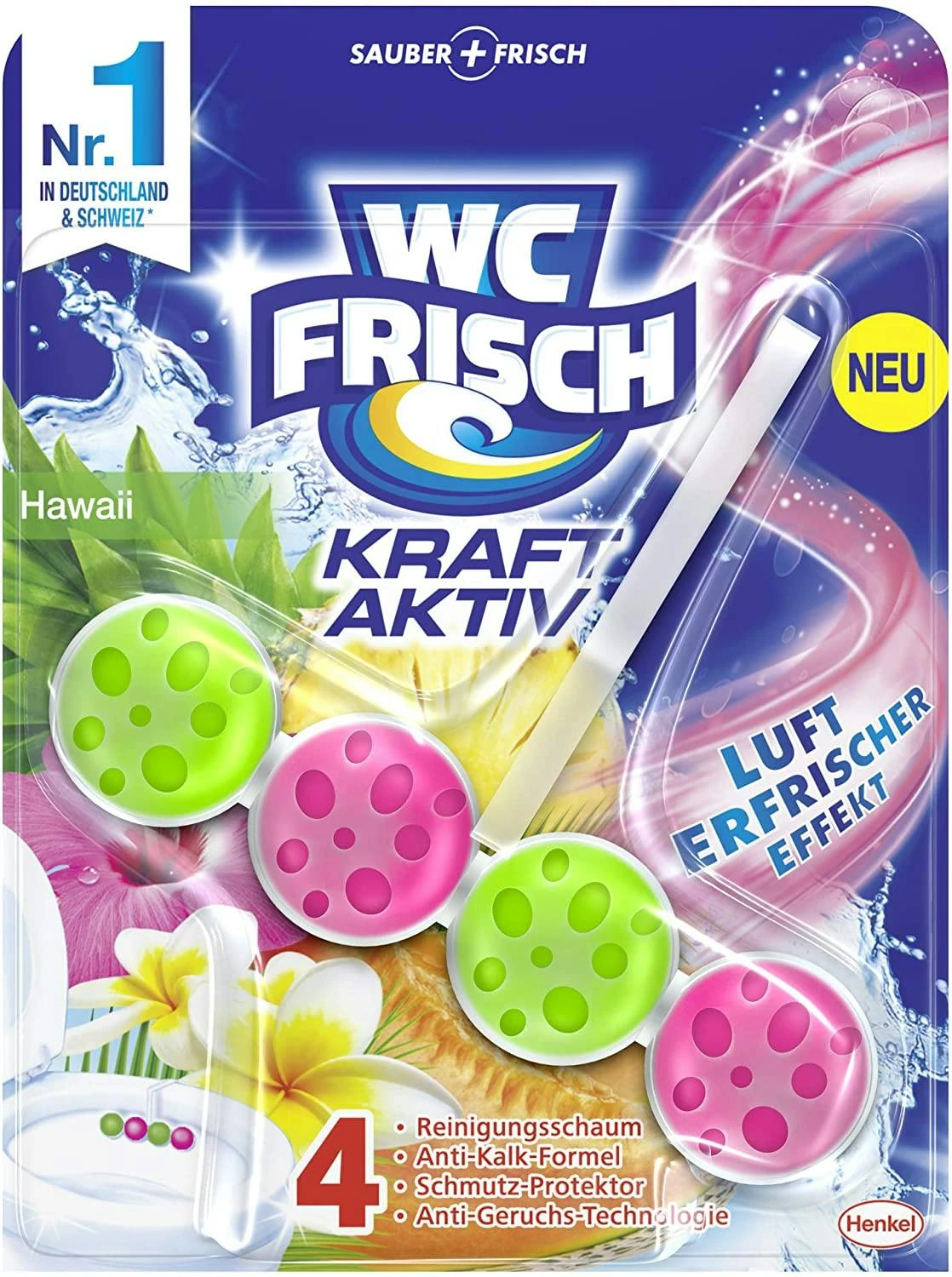 WC Frisch Duftspüler Set 1x 50g Minze & 1x 50g Urlaubsträume Hawaii WC Reiniger 4 WC Frisch Duftspüler Set 1x 50g Minze & 1x 50g Urlaubsträume Hawaii WC Reiniger – Bild 2