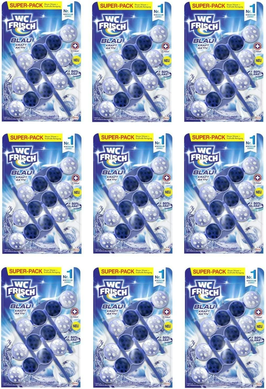 WC FRISCH Kraft Aktiv Blauspüler Chlor 10x50g WC Reiniger Toilettenreiniger 4 WC FRISCH Kraft Aktiv Blauspüler Chlor 10x50g WC Reiniger Toilettenreiniger – Bild 2