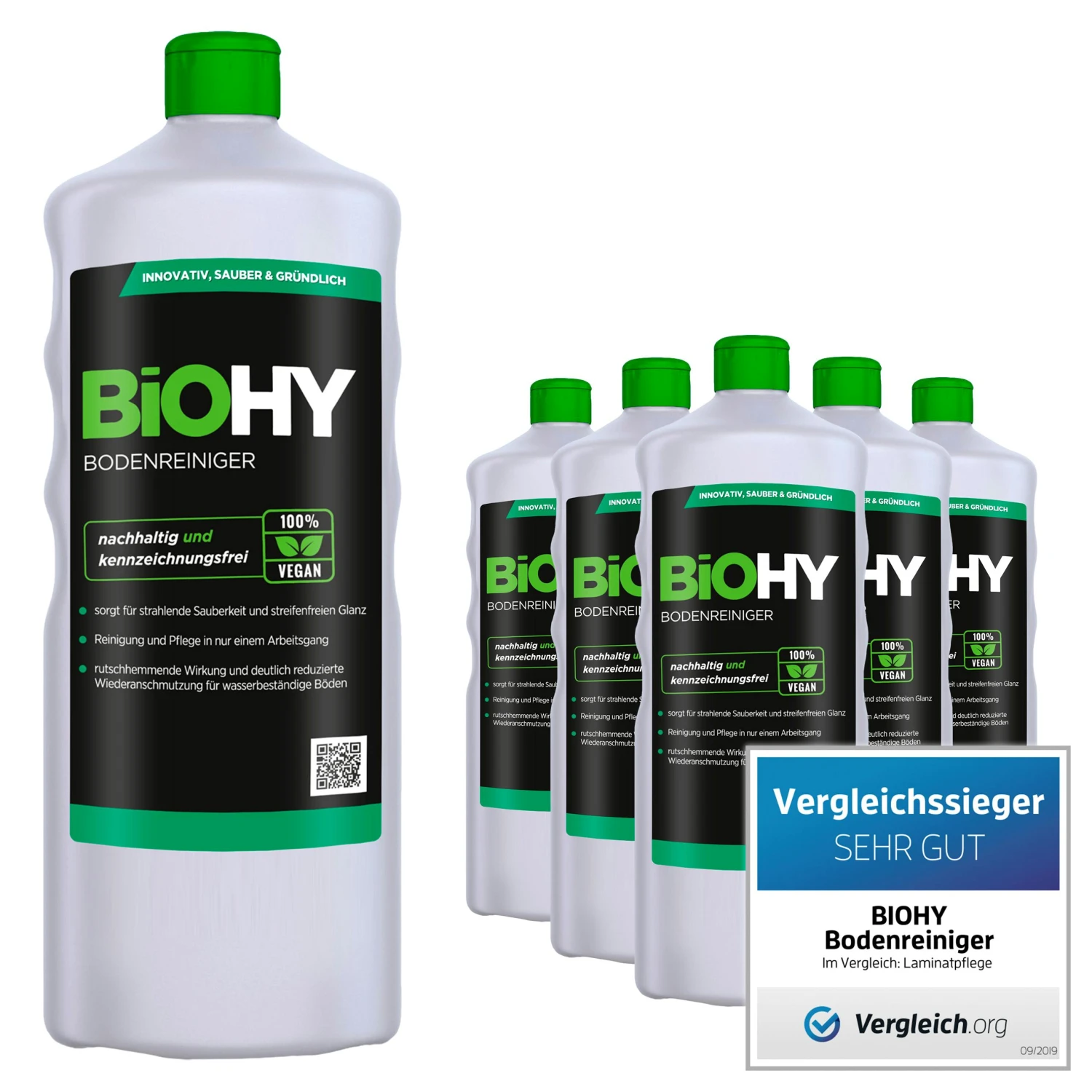 BiOHY Bodenreiniger (12x1l Flasche) | Konzentrat Für Alle Reinigungsgeräte Und Alle Hartböden | Angenehmer Geruch Und Streifenfreie Reinigung 4 BiOHY Bodenreiniger (12x1l Flasche) | Konzentrat Für Alle Reinigungsgeräte Und Alle Hartböden | Angenehmer Geruch Und Streifenfreie Reinigung – Bild 2