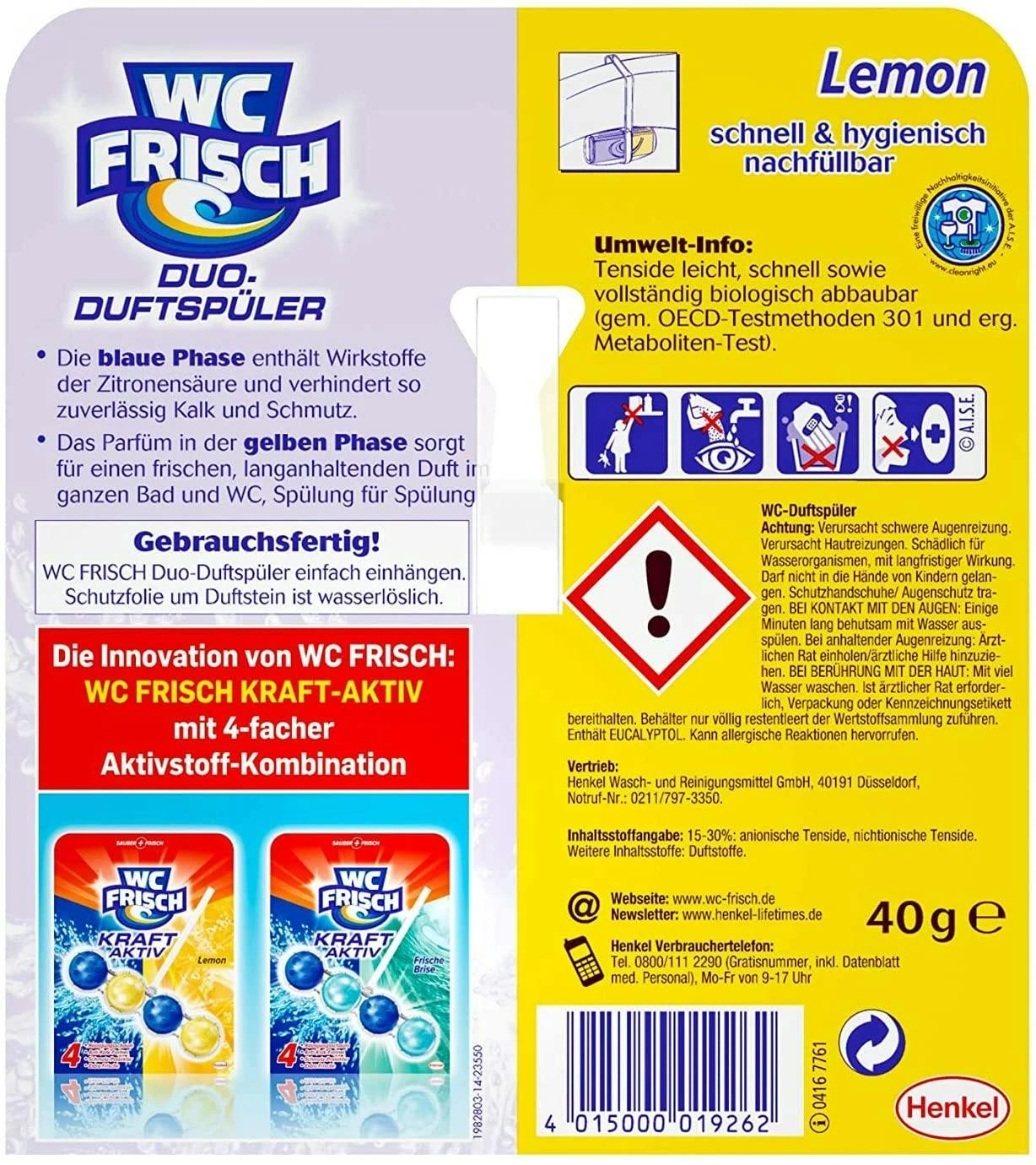 WC Frisch Duo-Duftspüler Lemon 4er Pack WC-Duftstein 4x1 Stück WC Reiniger 8 WC Frisch Duo-Duftspüler Lemon 4er Pack WC-Duftstein 4x1 Stück WC Reiniger – Bild 6