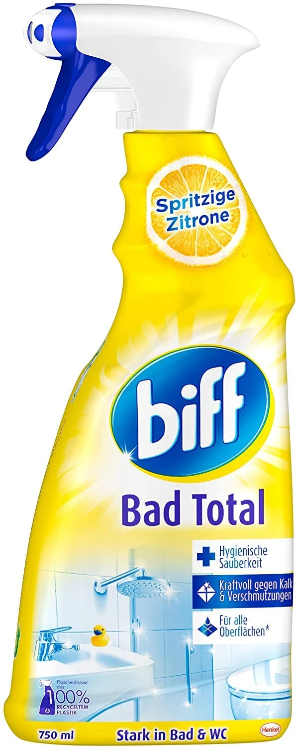 Biff Bad Total Zitrus Badreiniger Reiniger 5x750ml Sprühflasche Reinigungsmittel 4 Biff Bad Total Zitrus Badreiniger Reiniger 5x750ml Sprühflasche Reinigungsmittel – Bild 2