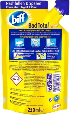 Biff Bad Total Zitrus Badreiniger Bad Reiniger Badezimmer 250 Ml Nachfüllpack -Reinigungsmittel Geschäft 83cef9bc 7108 4ae6 b72f c17640bd25fc