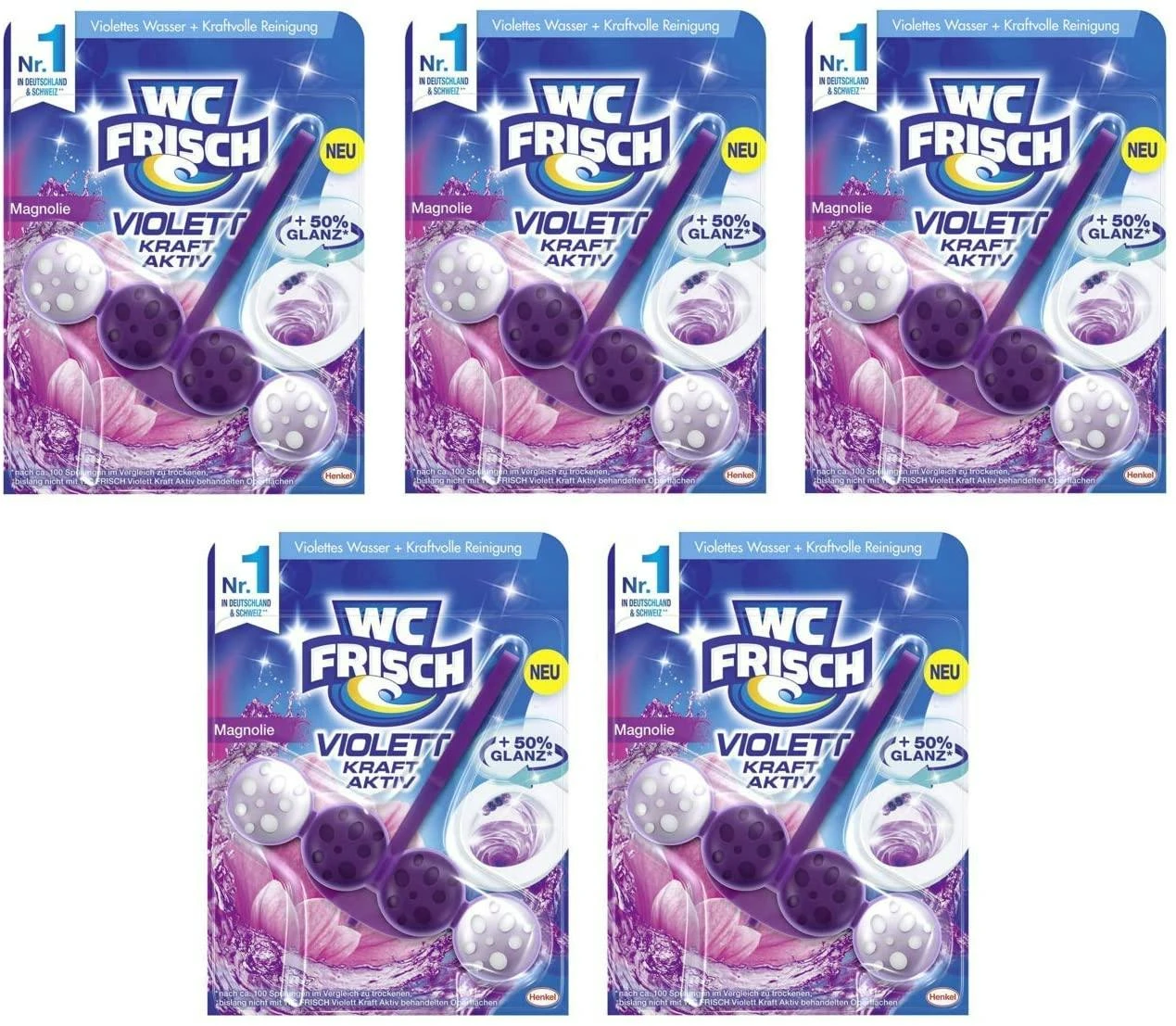WC FRISCH Kraft Aktiv Violettspüler Magnolie 5x50g WC Reiniger Reinigung 3 WC FRISCH Kraft Aktiv Violettspüler Magnolie 5x50g WC Reiniger Reinigung
