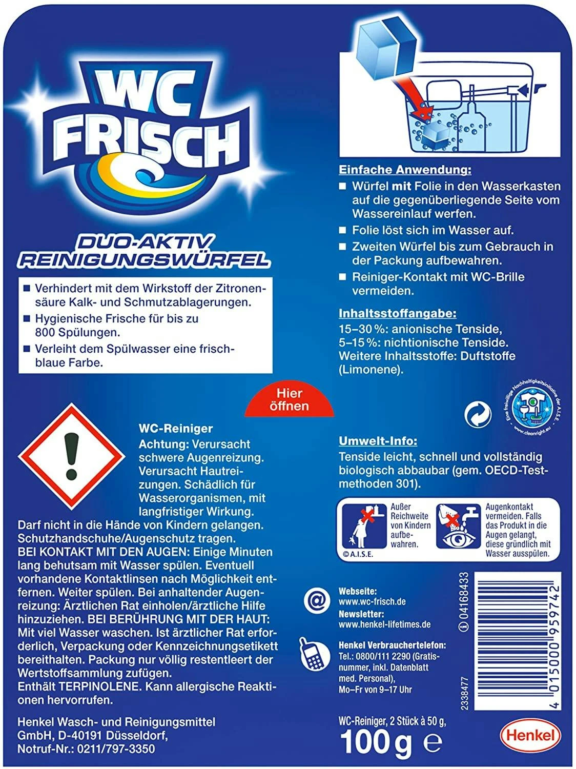 WC FRISCH Duo-Aktiv 6er Pack Reinigungswürfel Wasserkästen 6x2 Stück WC Reiniger 8 WC FRISCH Duo-Aktiv 6er Pack Reinigungswürfel Wasserkästen 6x2 Stück WC Reiniger – Bild 6
