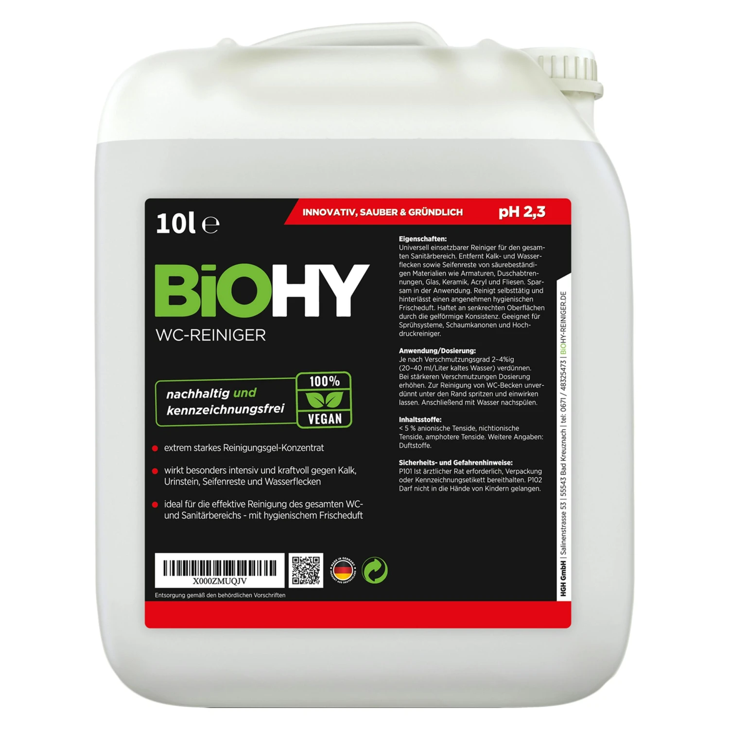 BiOHY WC-Reiniger (24x20l Kanister) | EXTRA STARK | Profi Bio Konzentrat | Dickflüssiges Reinigungs-Gel | Ideal Gegen Urinstein 5 BiOHY WC-Reiniger (24x20l Kanister) | EXTRA STARK | Profi Bio Konzentrat | Dickflüssiges Reinigungs-Gel | Ideal Gegen Urinstein – Bild 3