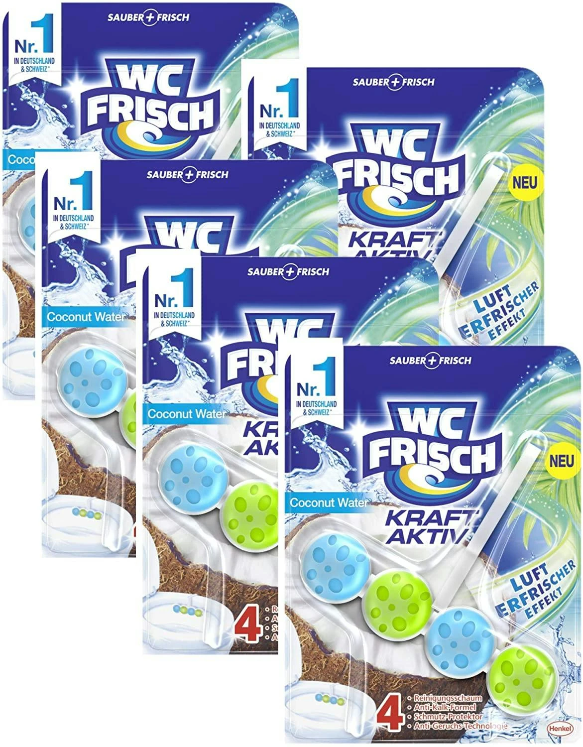 WC-Frisch Kraft Aktiv Duftspüler Coconut Water 10x50g WC Reiniger Reinigung 5 WC-Frisch Kraft Aktiv Duftspüler Coconut Water 10x50g WC Reiniger Reinigung – Bild 3